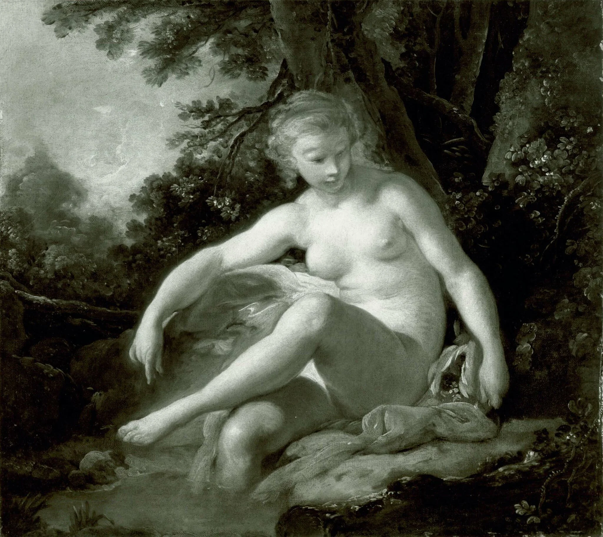 Bathing Nymph, by François Boucher, oil, 1748