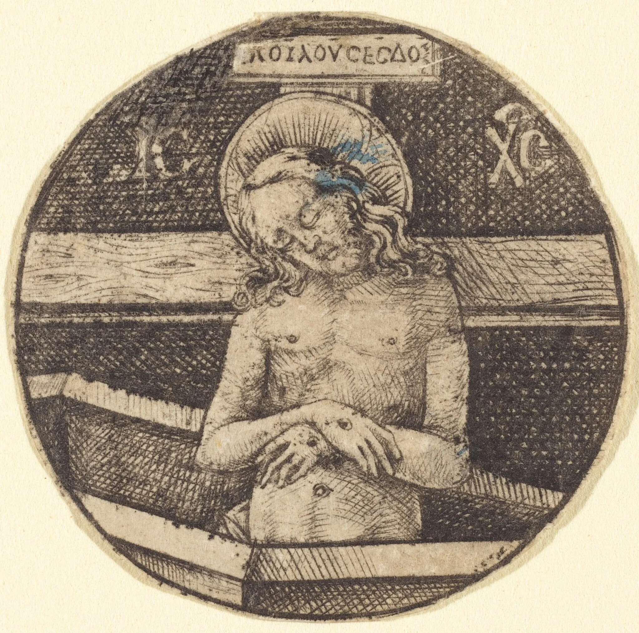 Christ as the Man of Sorrows, by Israhel van Meckenem, ink, 1475