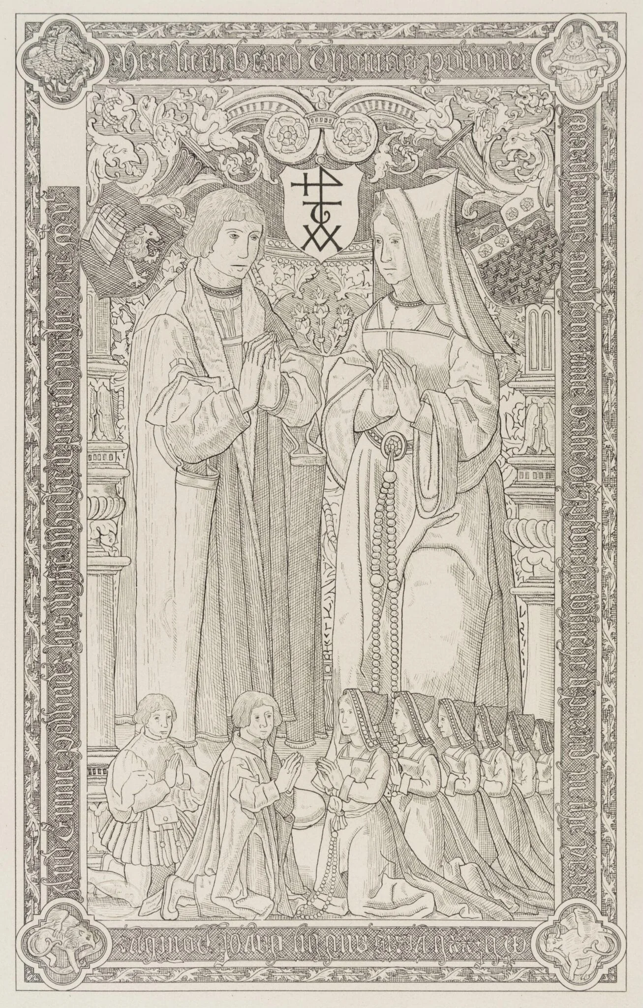 Brass of Thomas Pounder in St. Mary Quay Church, Ipswich, by W. Vince Cook, 1850