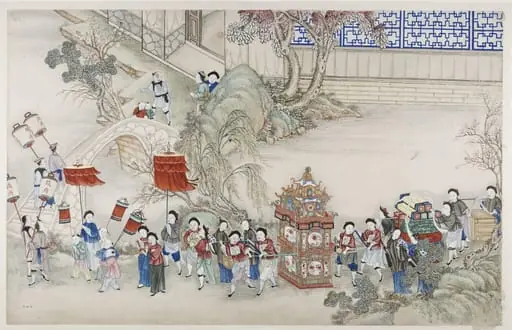 One scene of a wedding: the bride and her dowry on her way to her new home