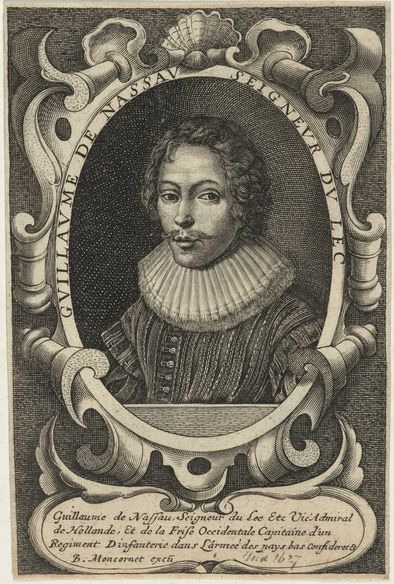 William of Nassau, Vice-Admiral of Holland, by Balthasar Moncornet, ink, 1634