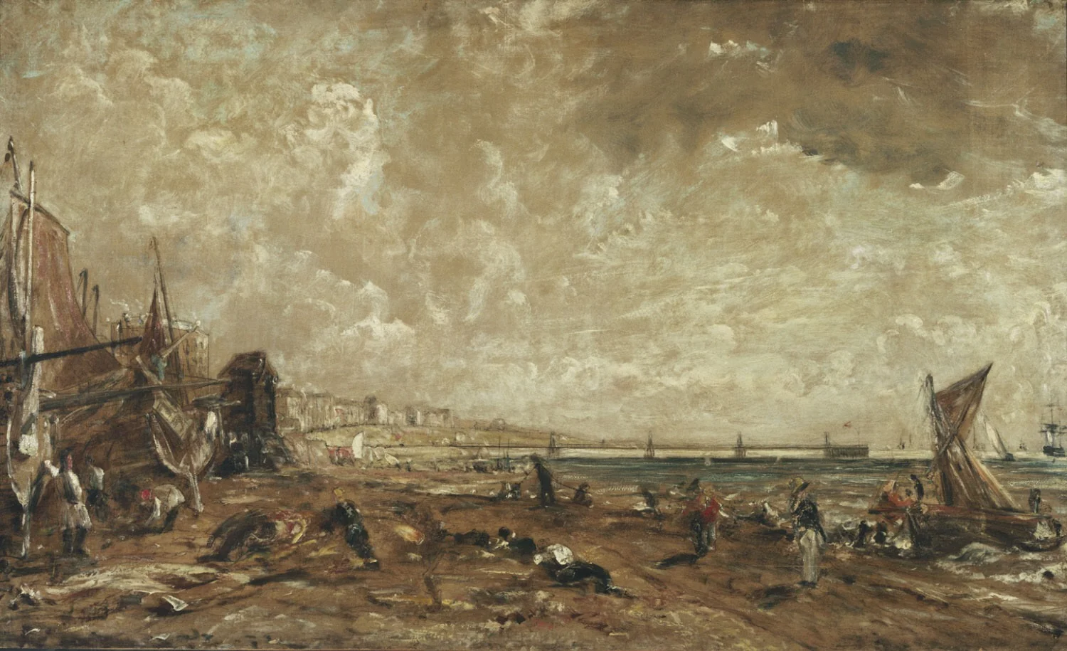 Sketch for The Marine Parade and Chain Pier, Brighton, by John Constable, oil, 1816