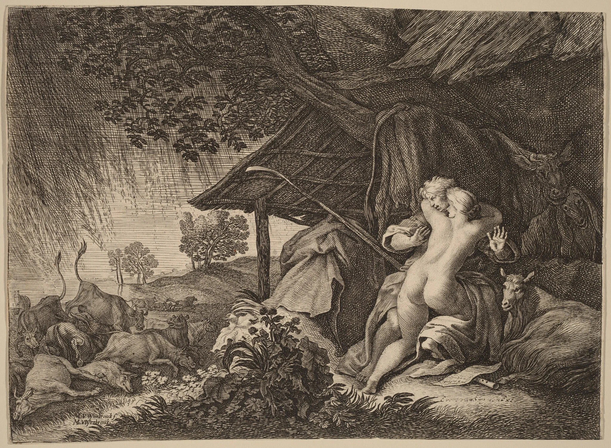 A Storm, by Moyses van Uyttenbroeck, ink, 1619