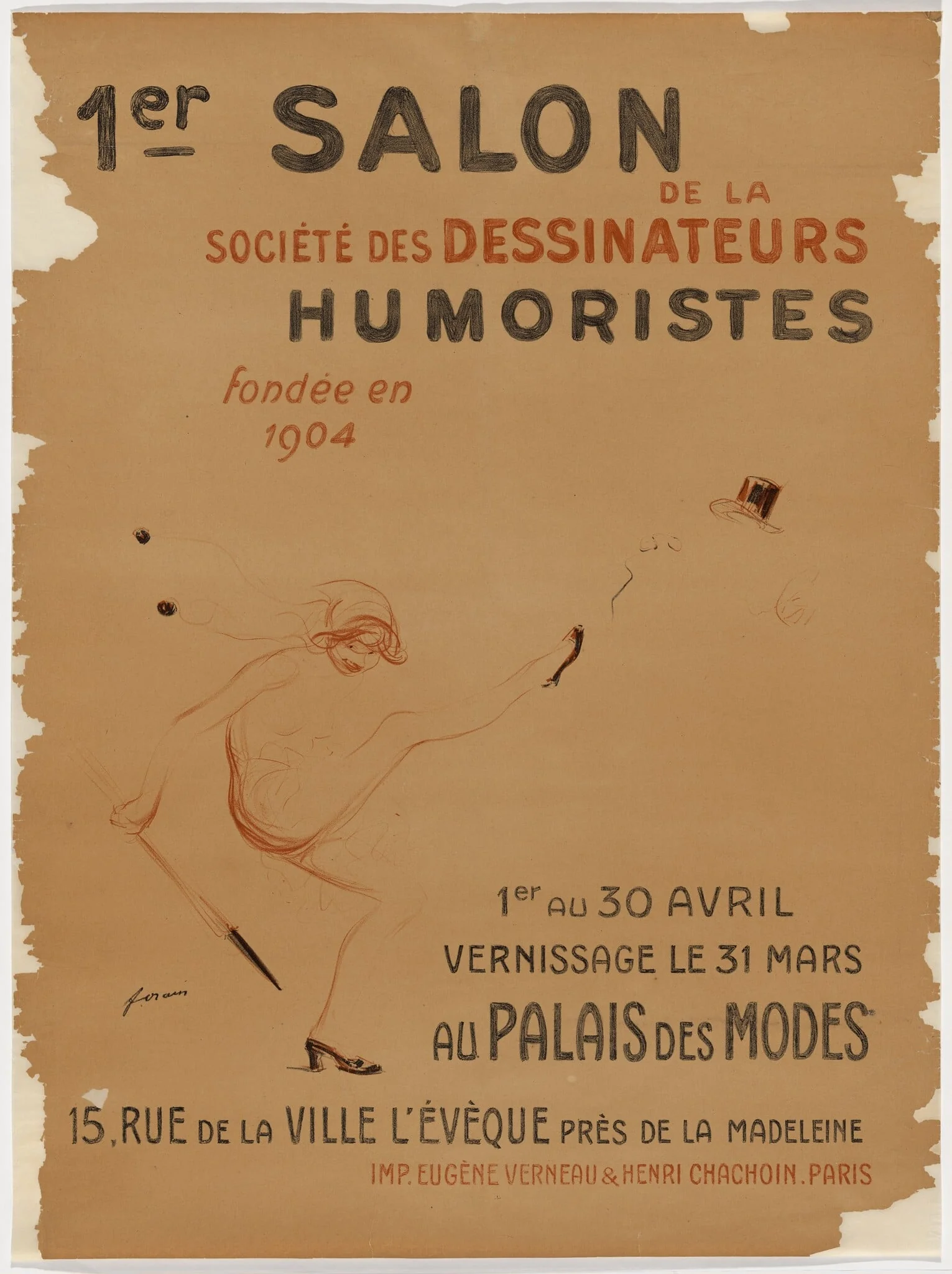 "1er Salon des Humoristes, Palais des Modes (First Exhibition of the Humorists, Palace of Style), by Jean-Louis Forain, ink, 1911