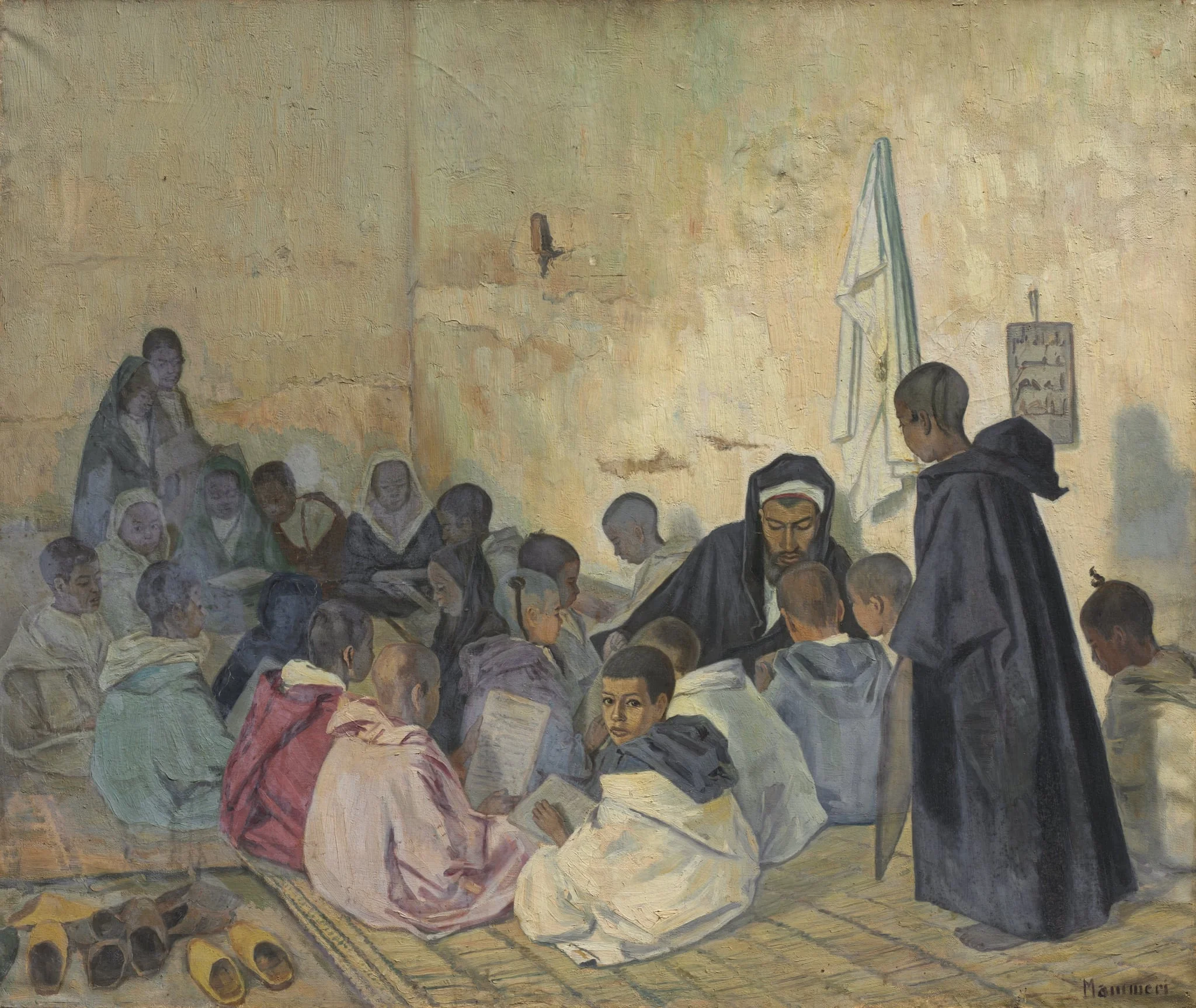 Interior of a School Coranique, by Si Azouaou Mammeri, unspecified, 1904