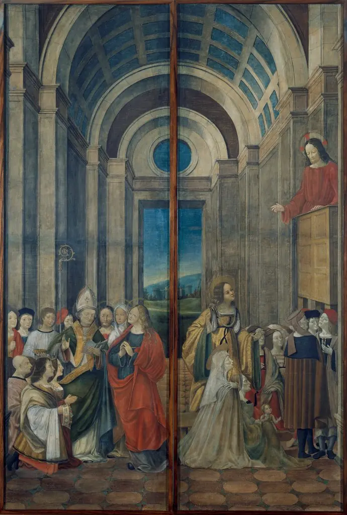 Mary Magdalene, Martha, Lazarus and Maximinus Worshipped by the Prince and Princess of Provence and Mary Magdalene Listening to Christ's Sermon