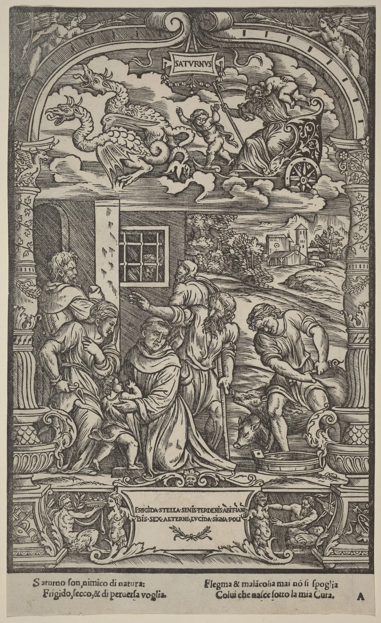 Saturn, by Gabriele Giolito de' Ferrara, ink, 1534
