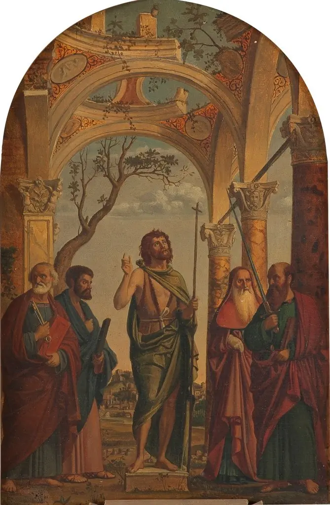 San Juan Bautista y santos