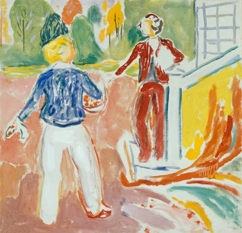 Two Women by the veranda Steps
