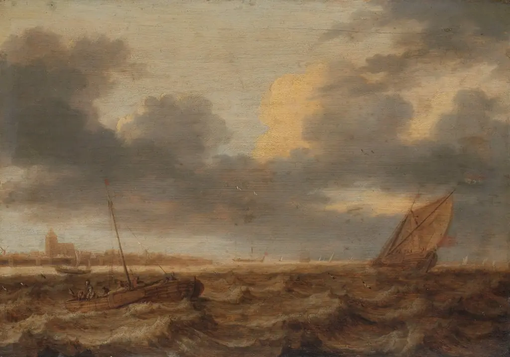Fishing boats in choppy waters