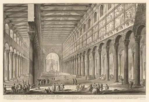 Spaccato interno della Basilica di S. Paolo fuori delle Mura
