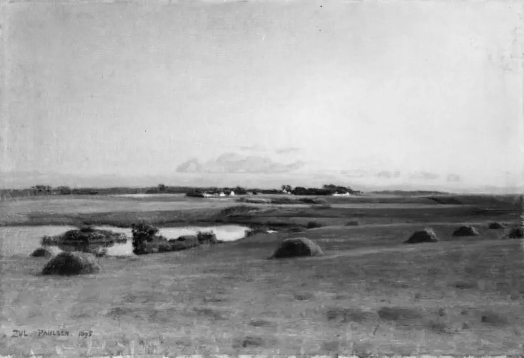 Landskape near Stavnsholt, Zealand. Summer Evening