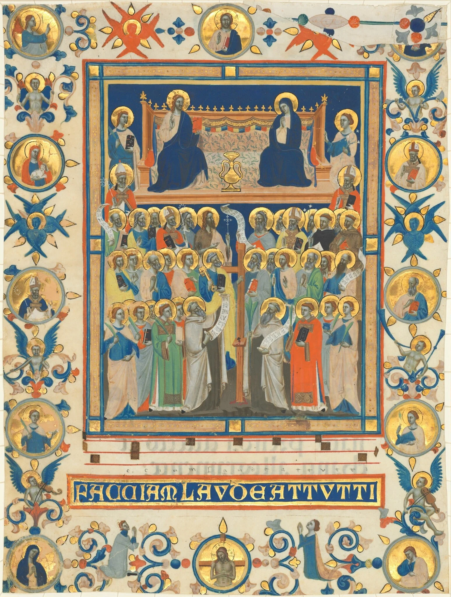 Christ and the Virgin Enthroned with Forty Saints, by Master of the Dominican Effigies, 1340