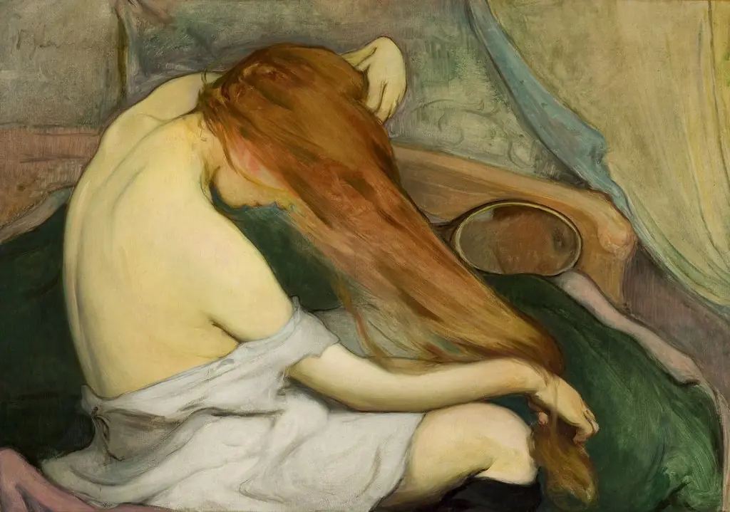 Woman Combing Her Hair