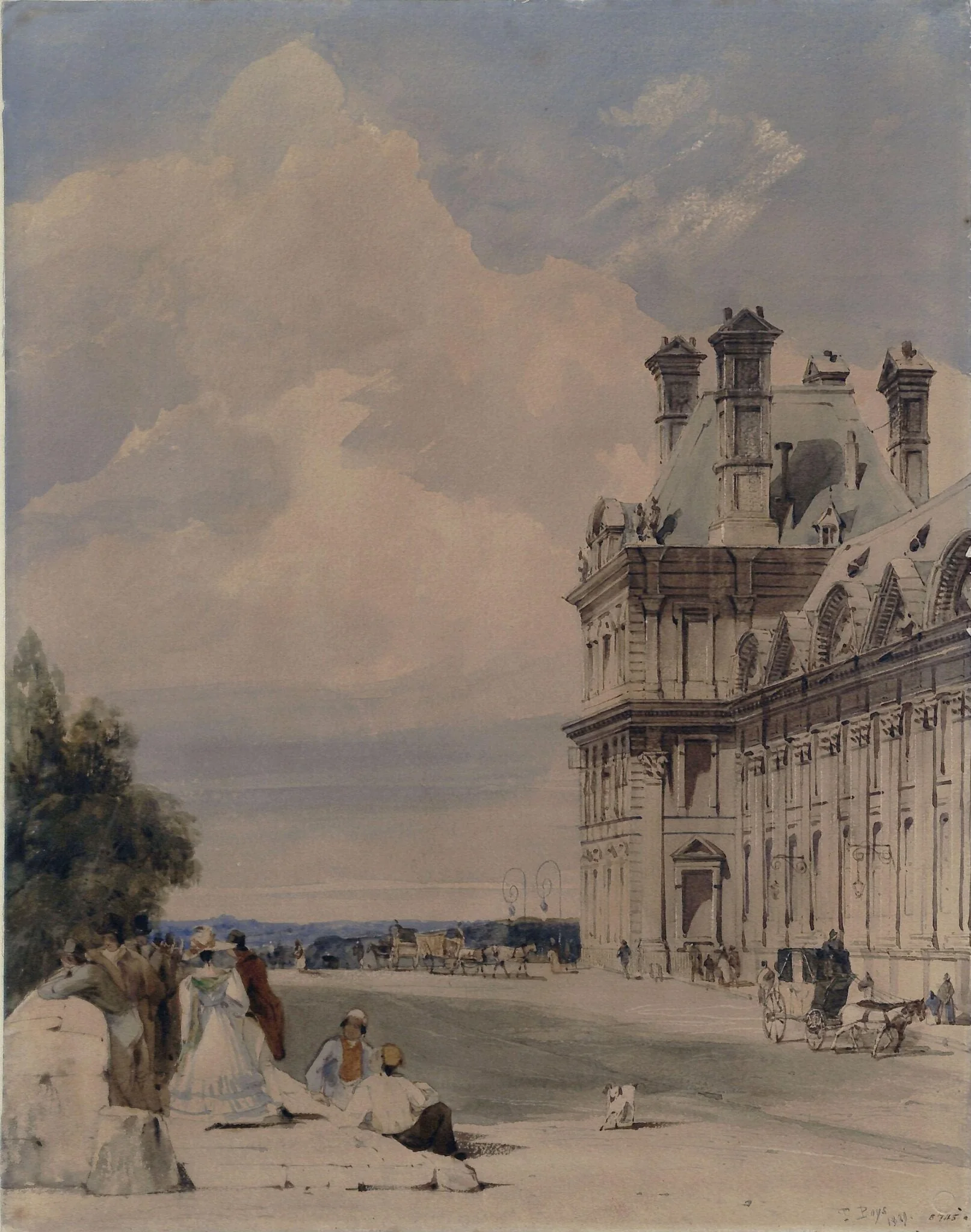 View Near the Pont Royal with the Pavillon de Flore, Tuileries