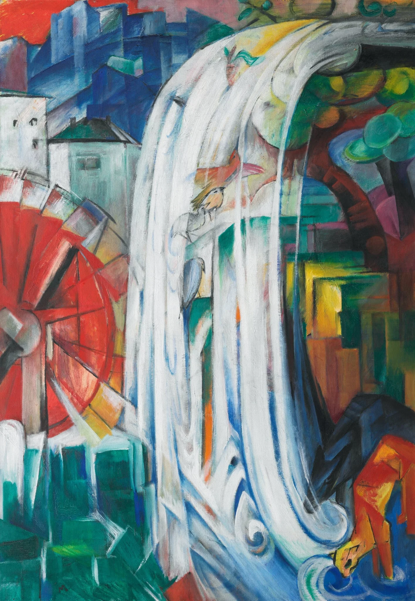 The Bewitched Mill, by Franz Marc, oil, 1913