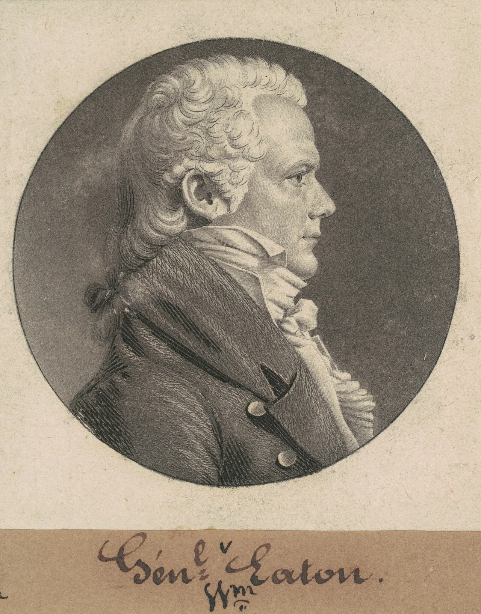William Eaton, by Charles Balthazar Julien Févret de Saint-Mémin, ink, 1808
