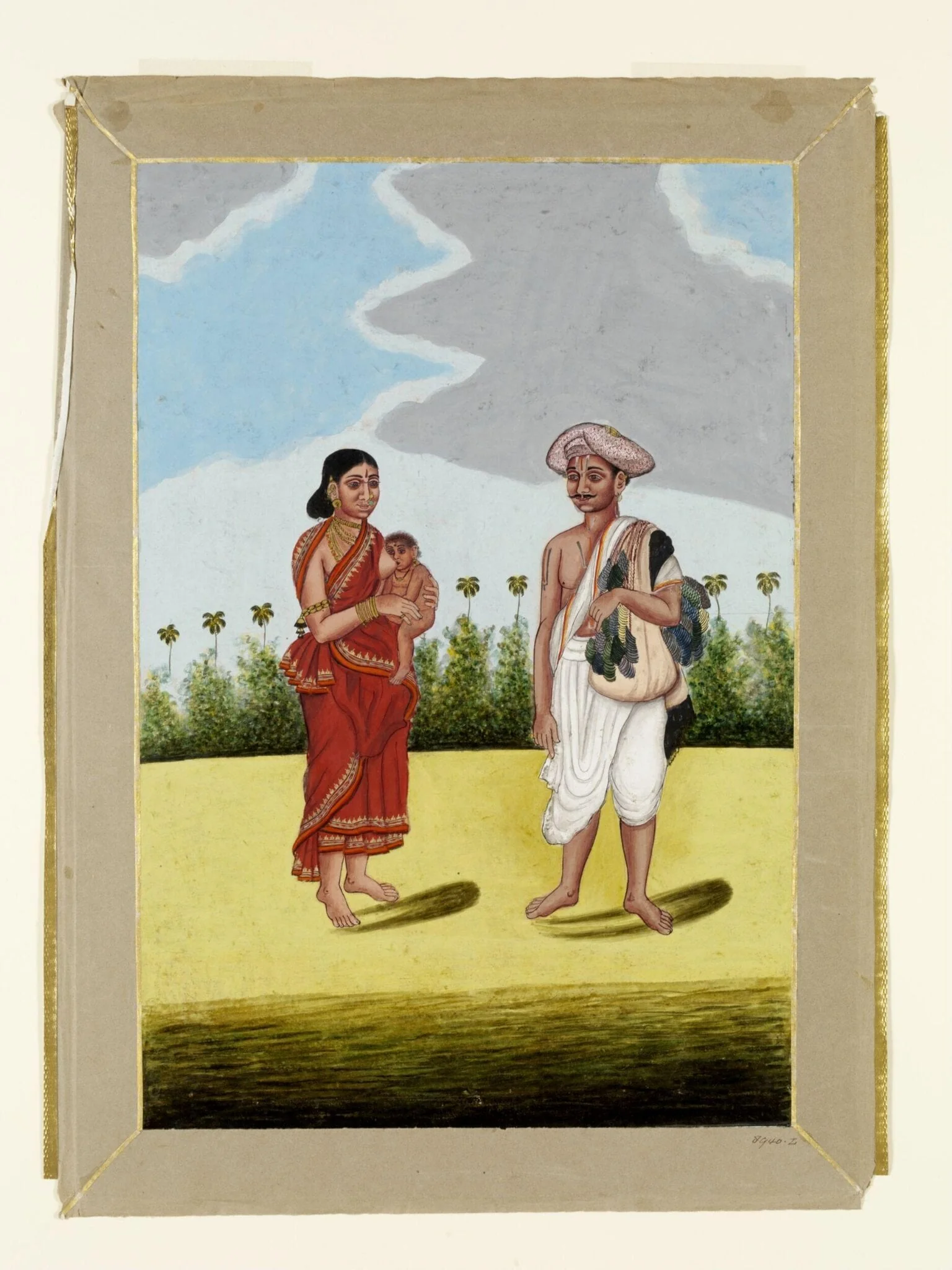 A bangle-seller and his wife, by Unknown, paint, 1800