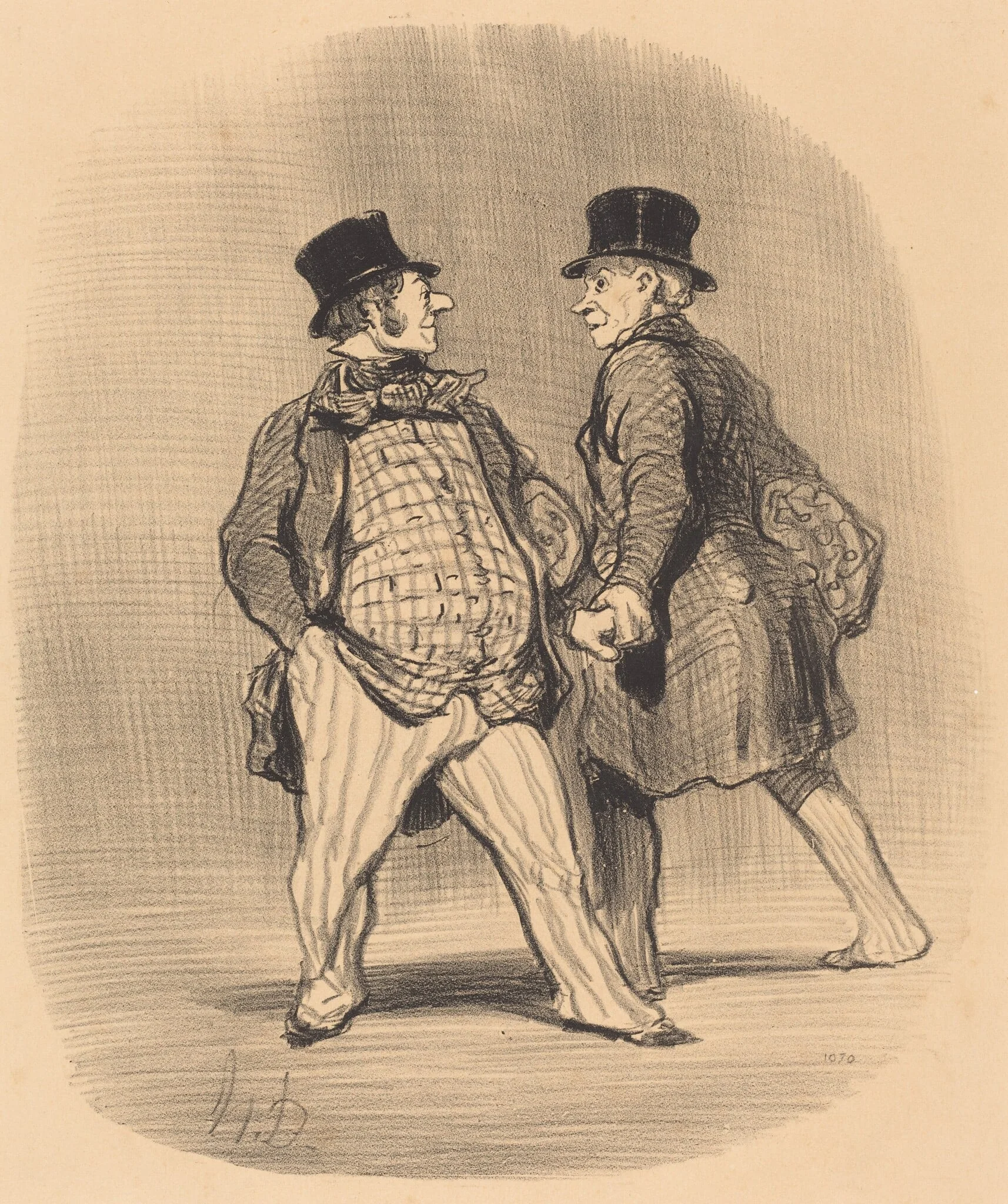 Confrère, méfiez-vous du petit baron..., by Honoré Daumier, ink, 1848
