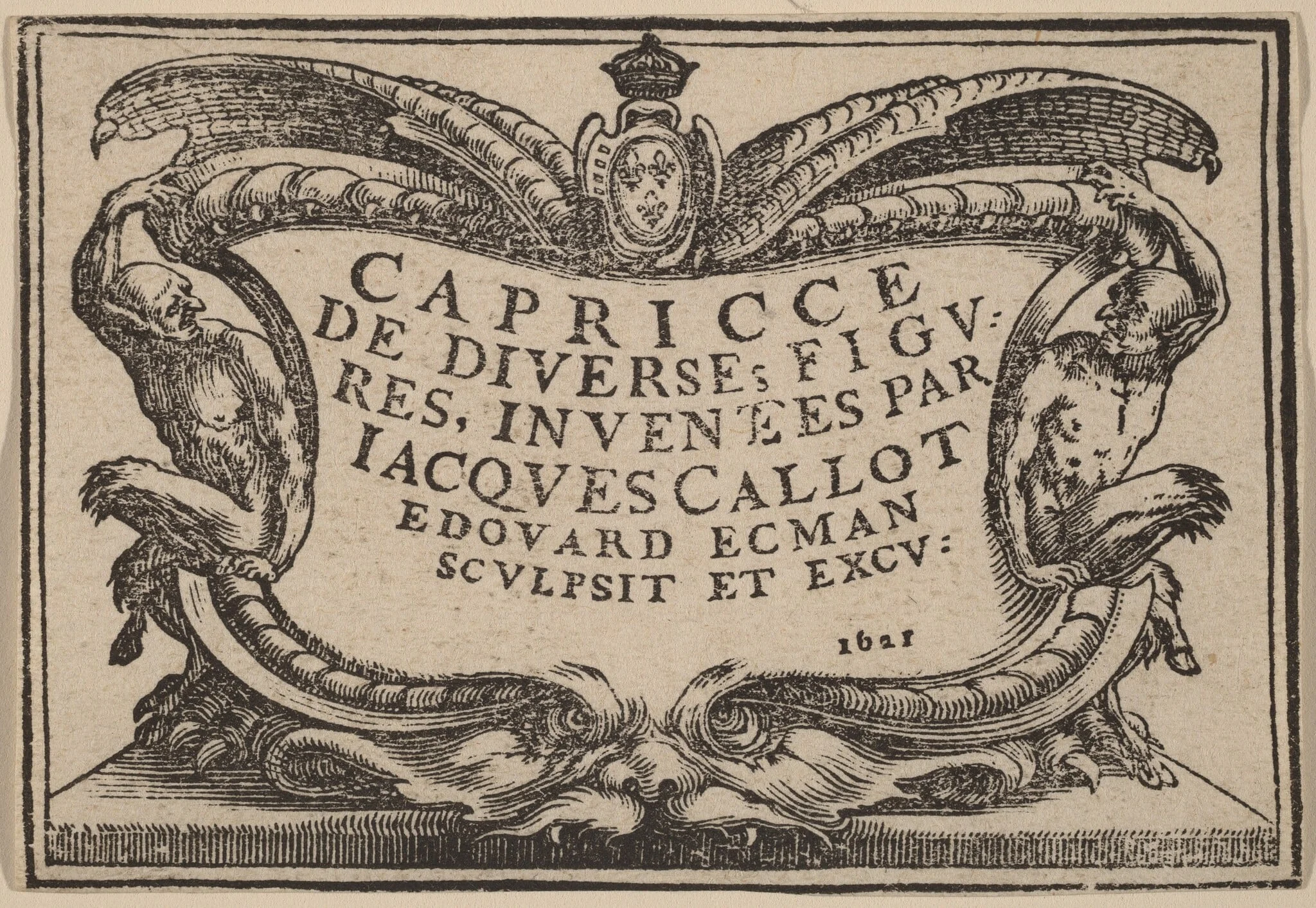 Title Page for "The Capricci", by Edouard Eckman, ink, 1621