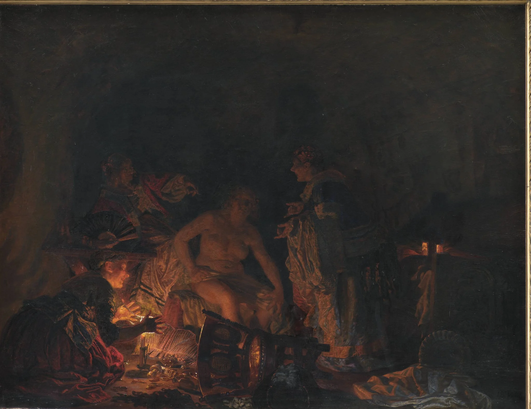 Leonora Christina being Examined in Prison, by Unknown, 1885