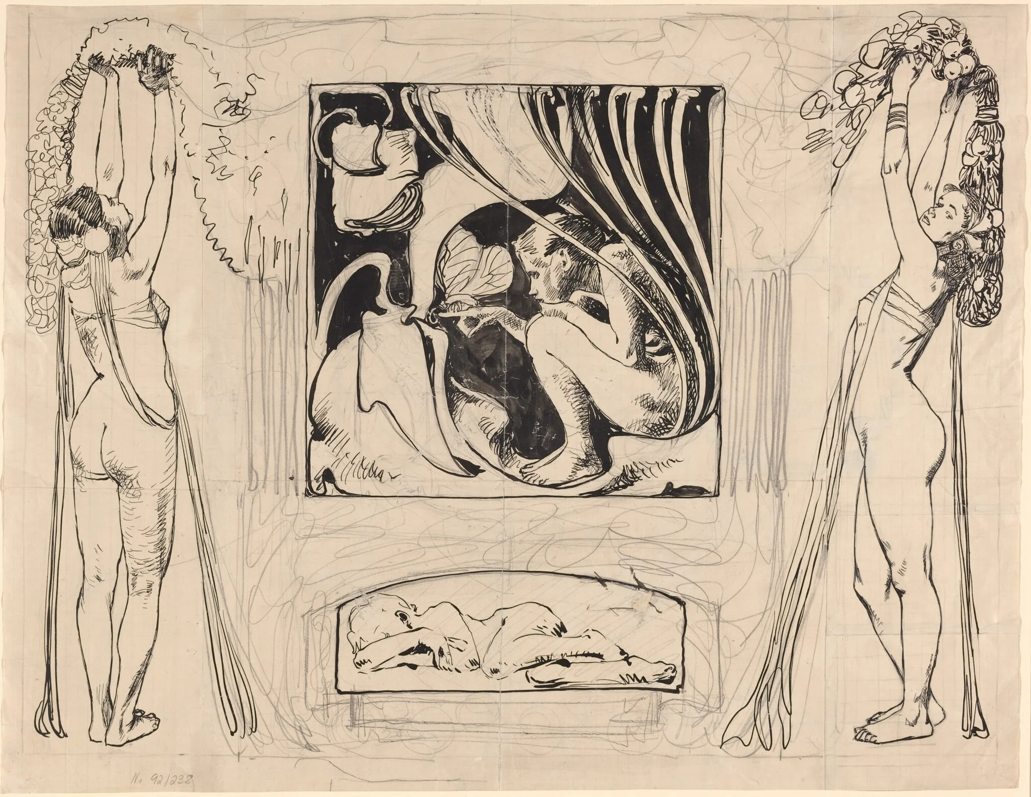 Allegory of Summer, by Koloman Moser, ink, 1896
