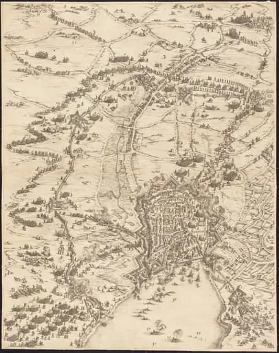 The Siege of La Rochelle [plate 6 of 16;  set comprises 1952.8.97-112]