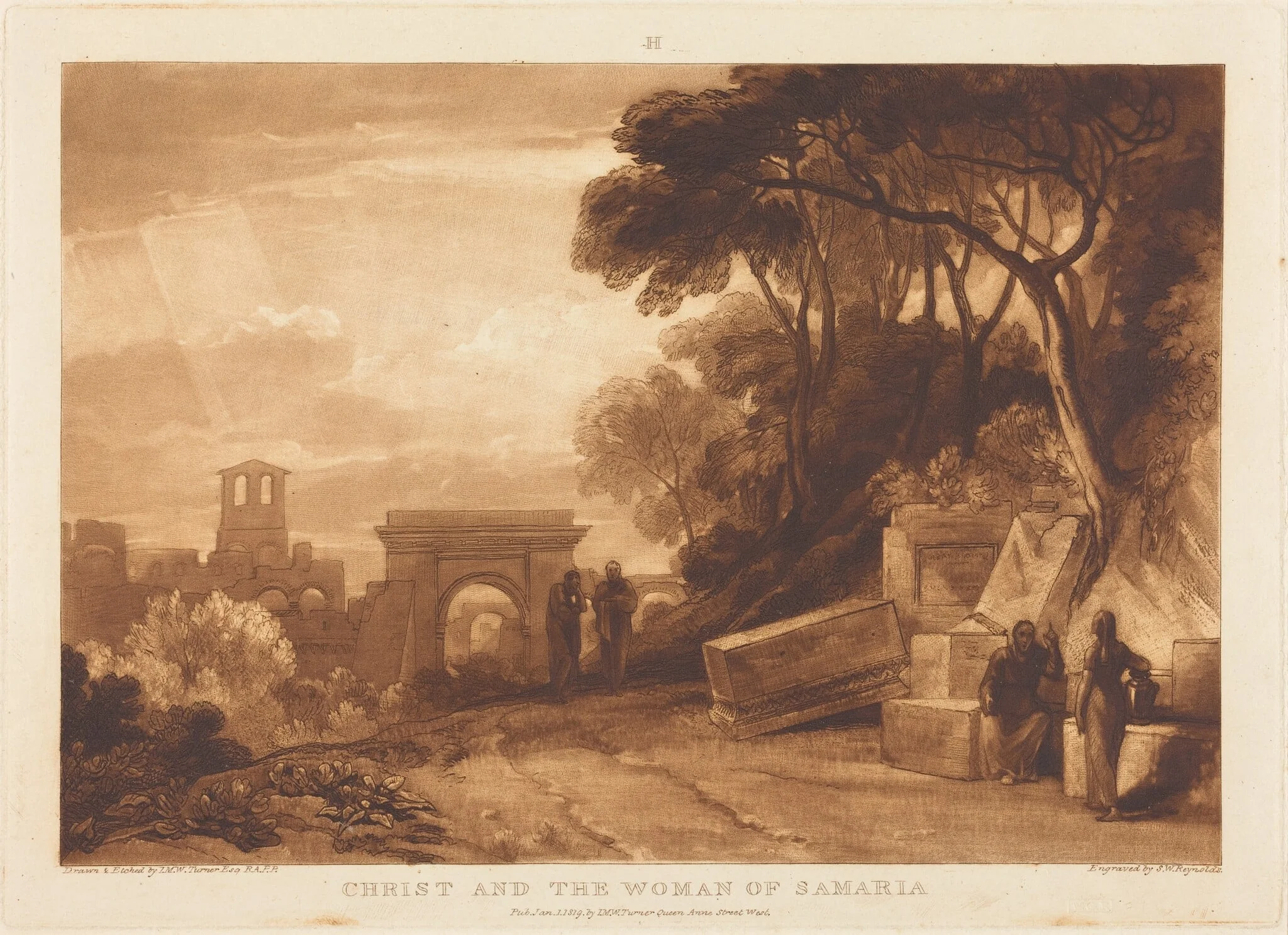 The Woman of Samaria, by Samuel William Reynolds I, ink, 1819