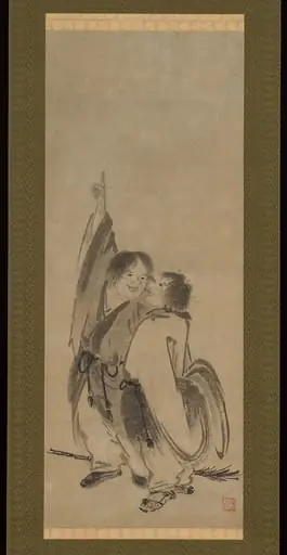 寒山拾得図 (Kanzan Jittoku zu)|Hanshan and Shide