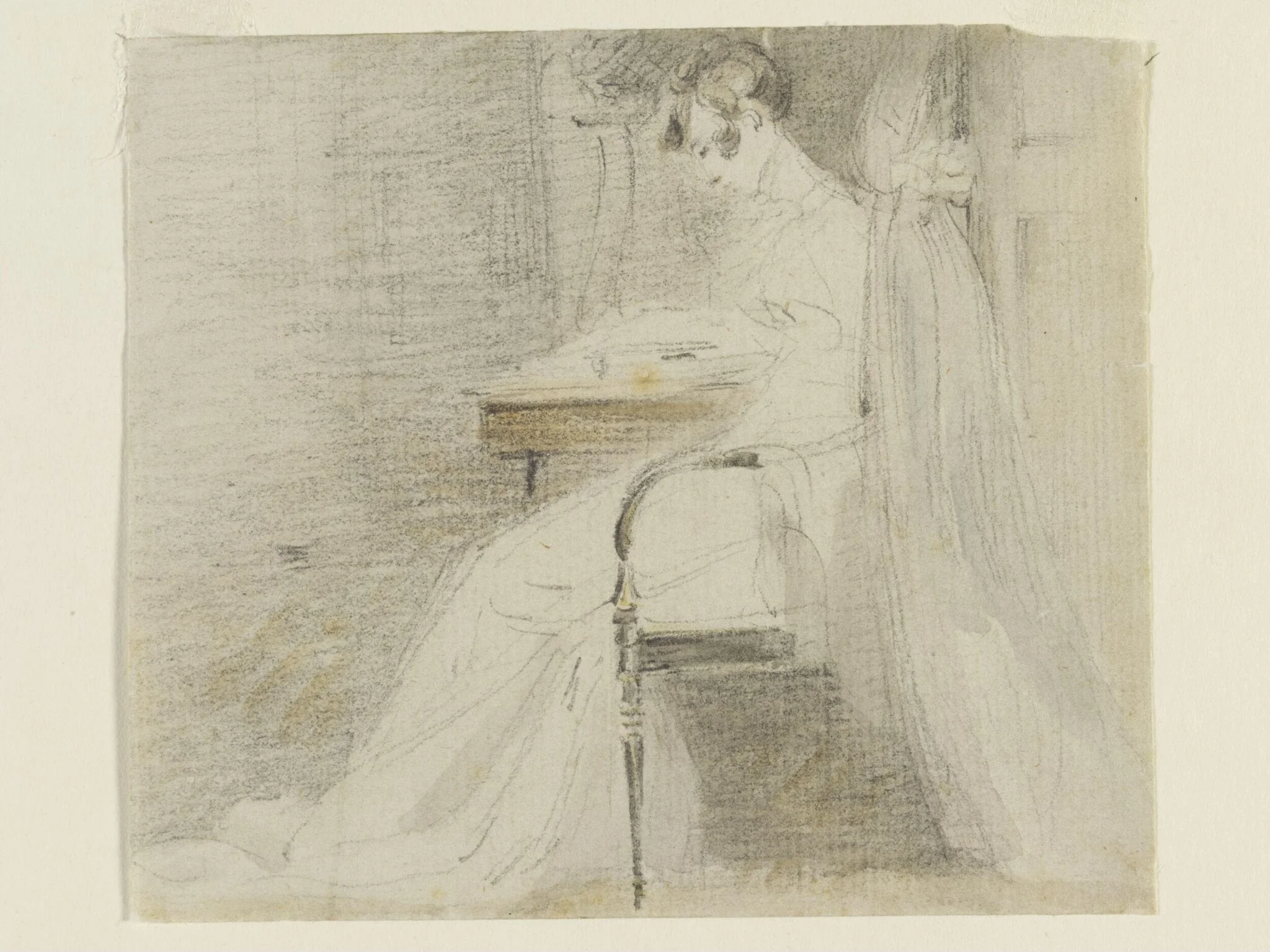 A lady seated, by John Constable, watercolor, 1805