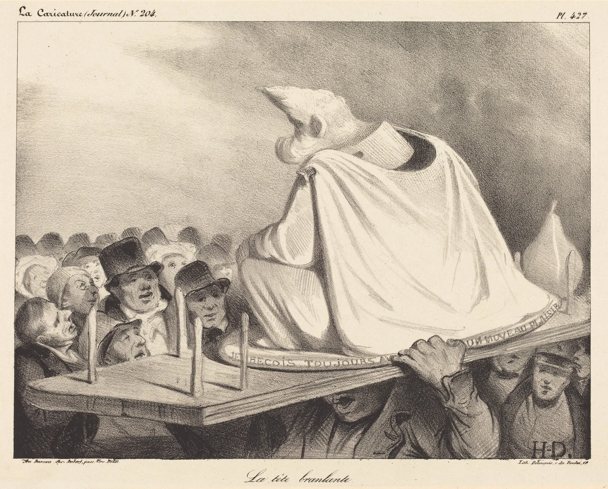 La tête branlante, by Honoré Daumier, ink, 1834
