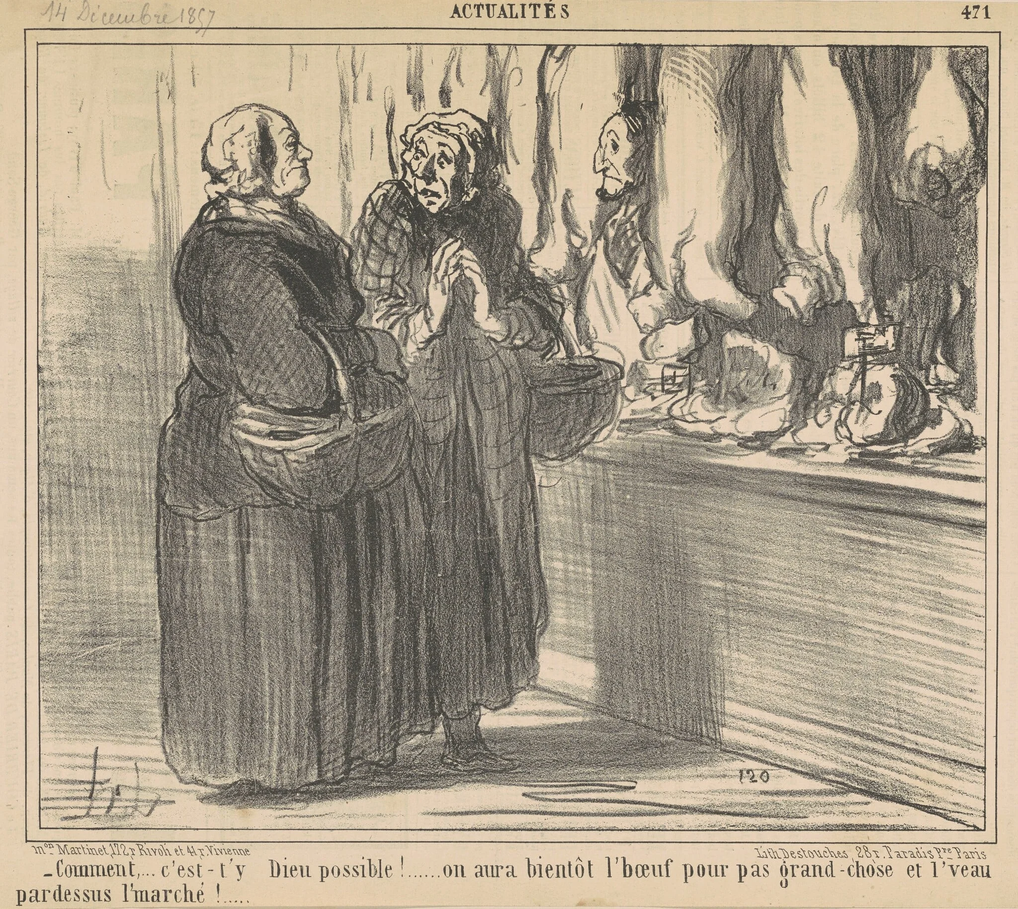 Comment ... c'est-t'y dieu possible! ..., by Honoré Daumier, ink, 1857