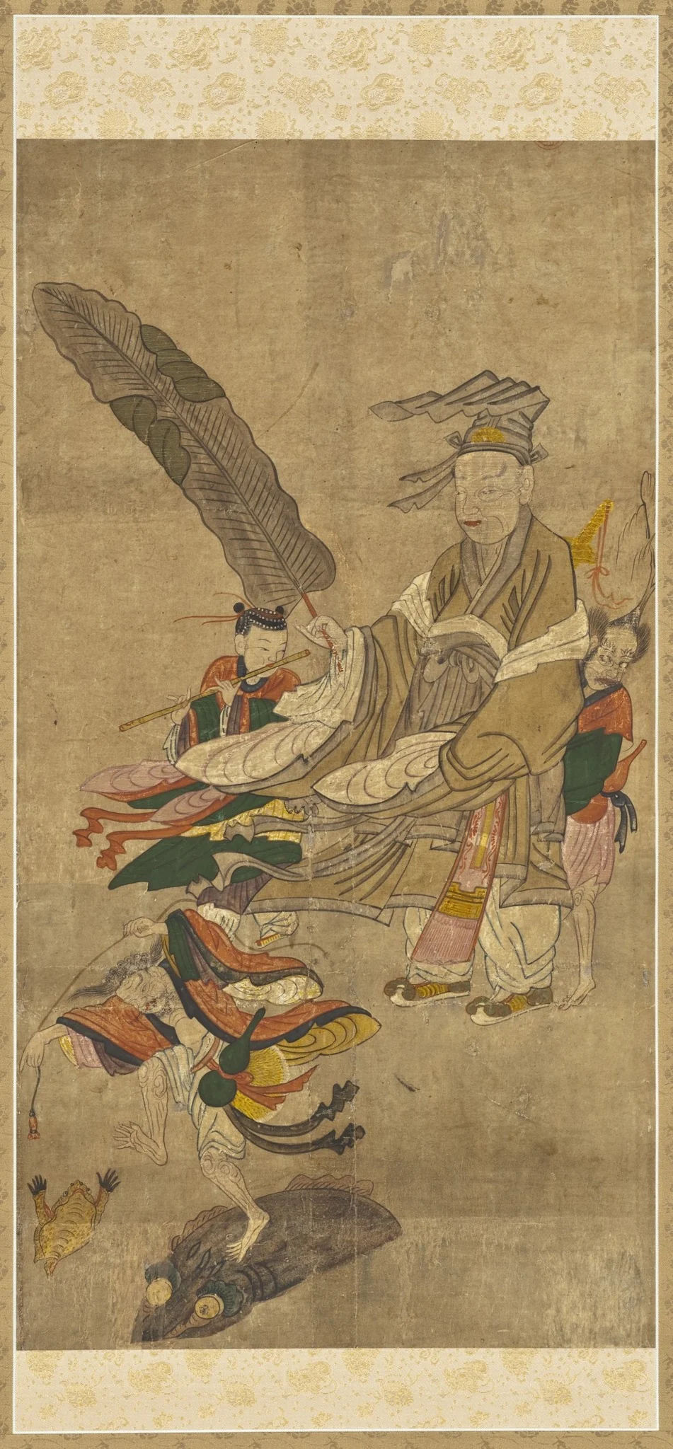Two Chinese Daoist Immortals, Zhongli Quan (Jongni Gwon)  and Liu Hai (Yu Hae), by Unknown, unspecified, 1750