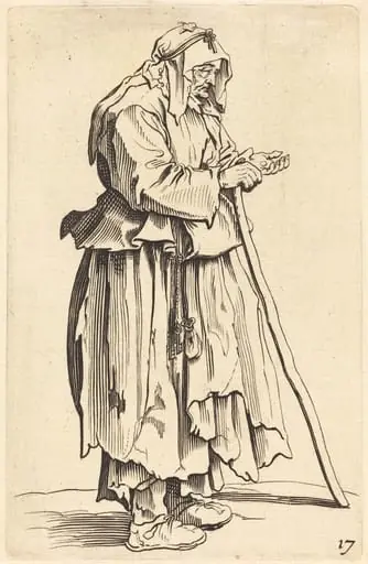 Beggar Woman Receiving Charity