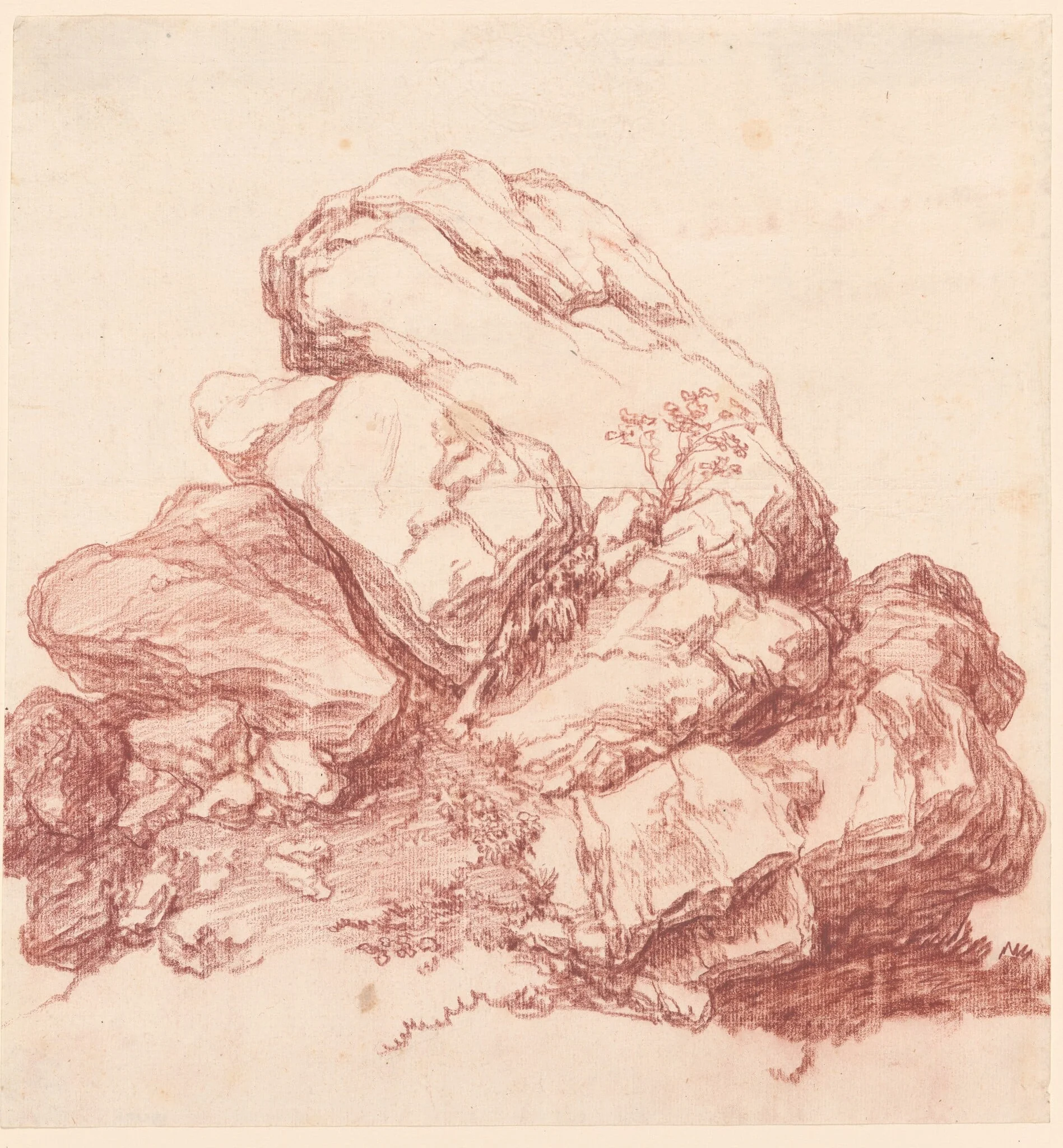 Weathered Boulders, by Franz Edmund Weirotter, chalk, 1769