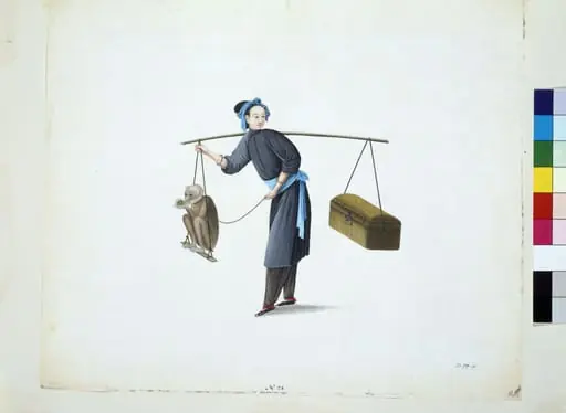 Woman and Performing Monkey