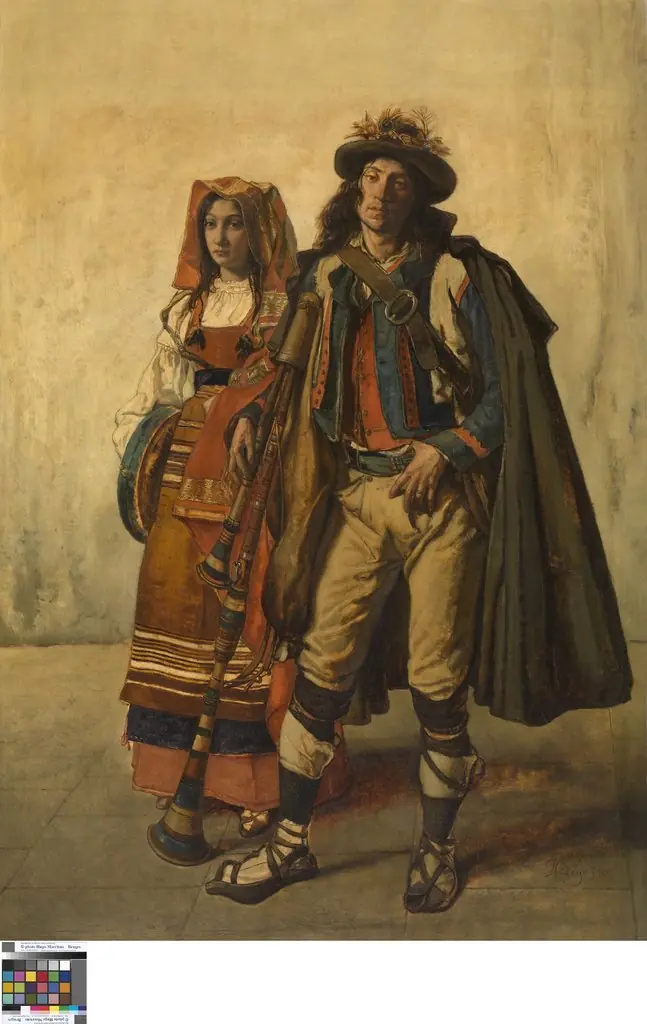 Zampogna player and his wife