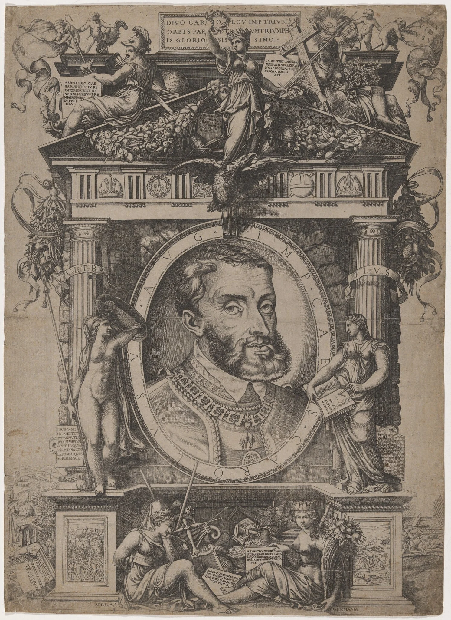 Emperor Charles V, by Nicolò della Casa, ink, 1586