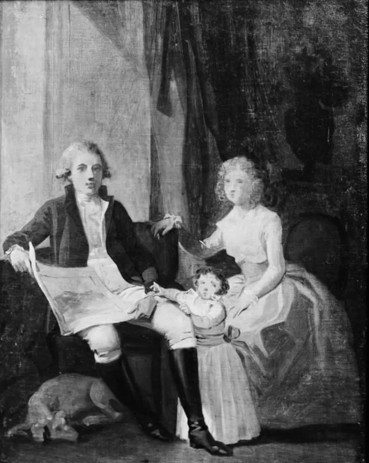 Peder Anker med hustru og datter, by Unknown, 1792