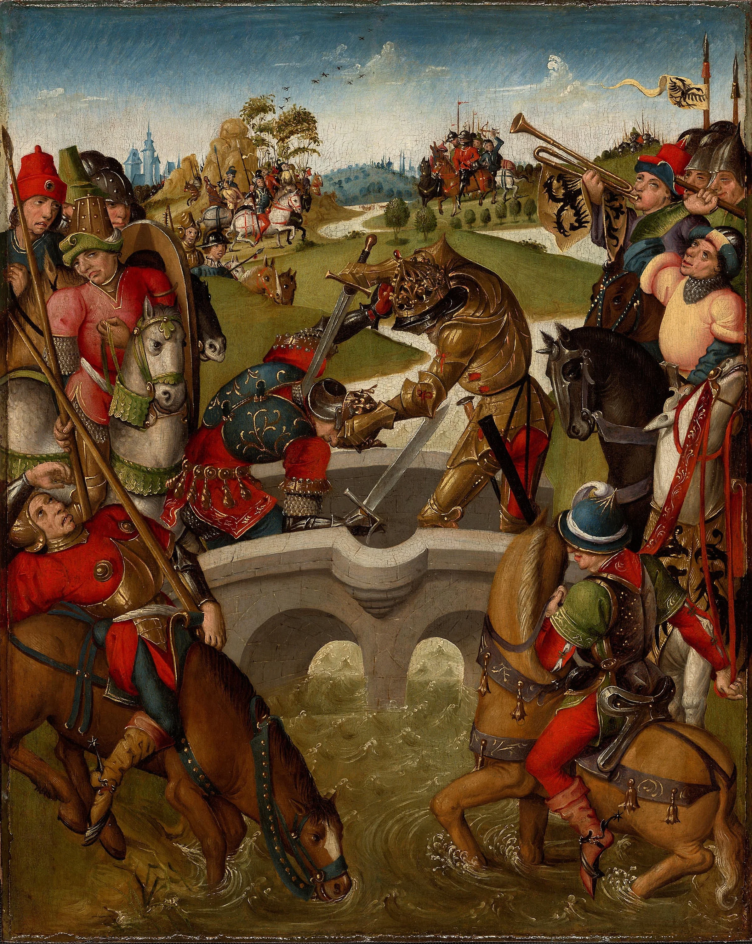 Emperor Heraclius Slays the King of Persia, by Unknown, oil, 1496