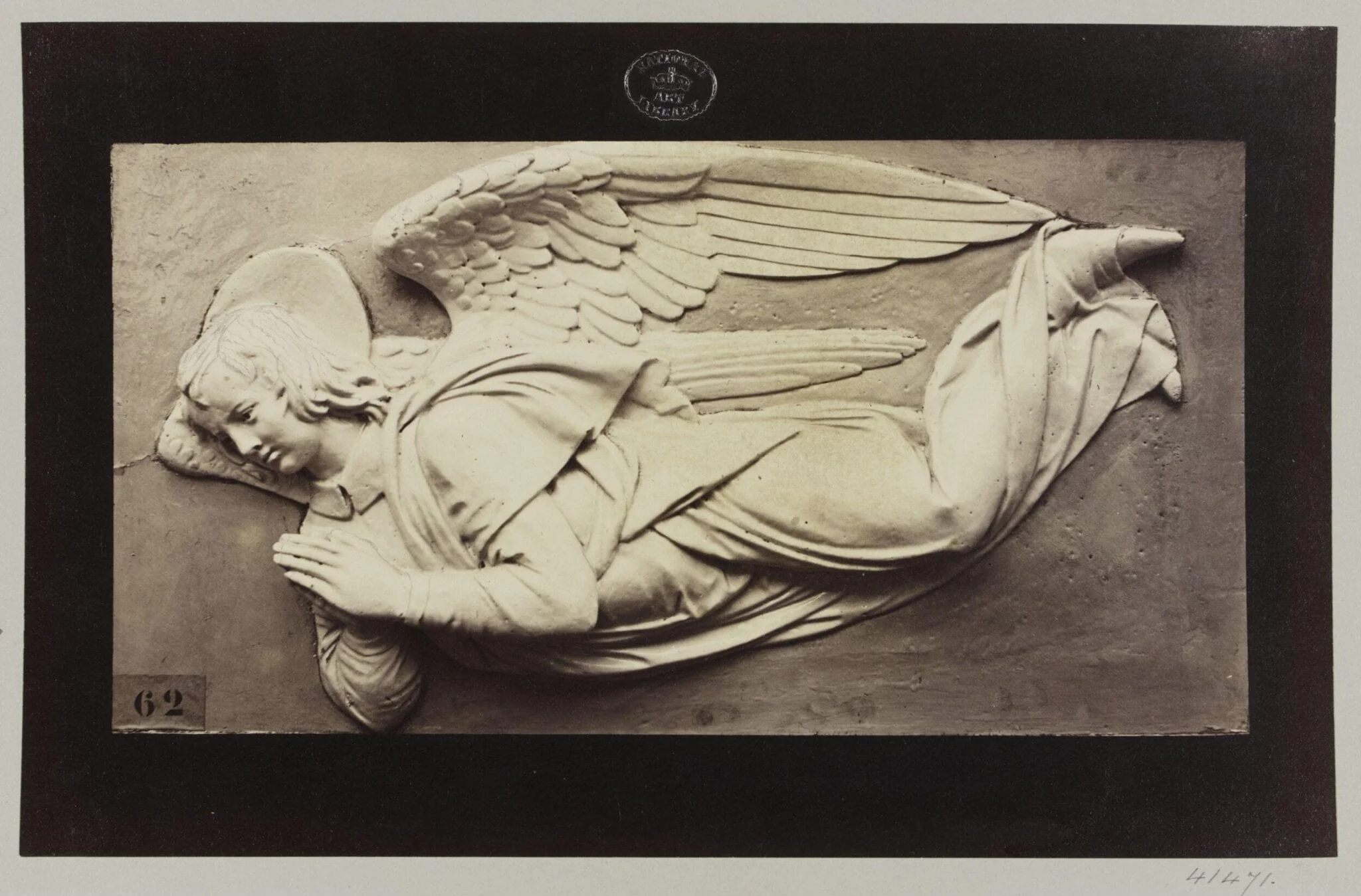 Bas-relief figure of a Flying Angel, by Louise Laffon, photographic, 1864