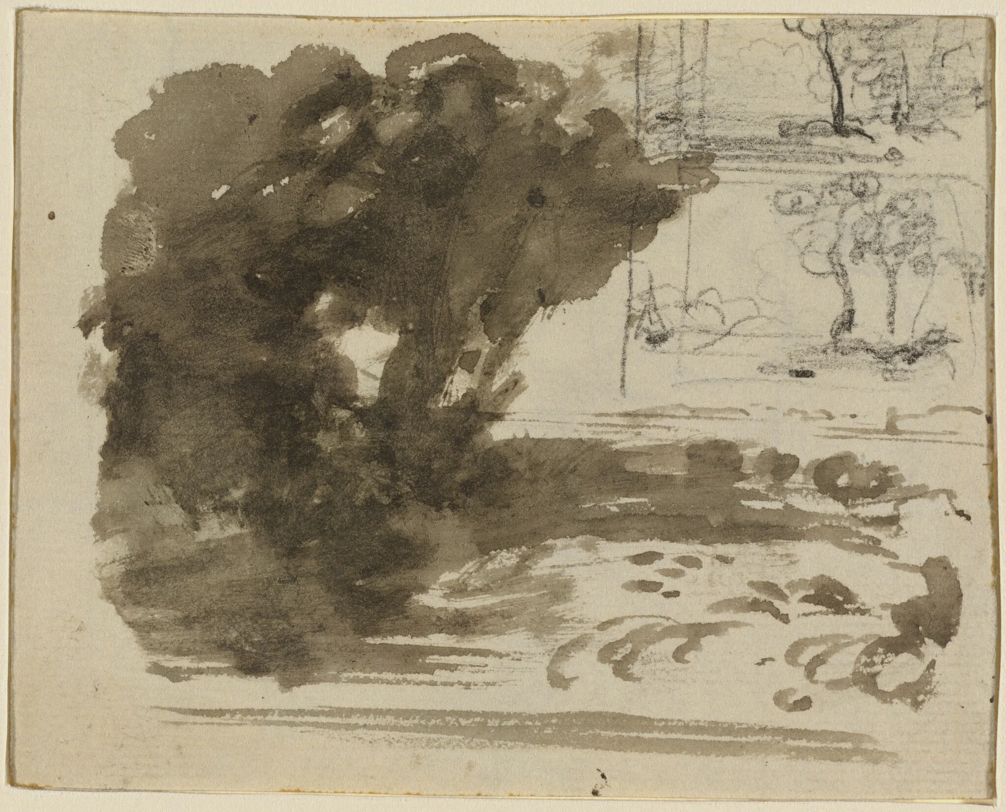 A Stand of Trees [recto], by John Varley, graphite, 1810