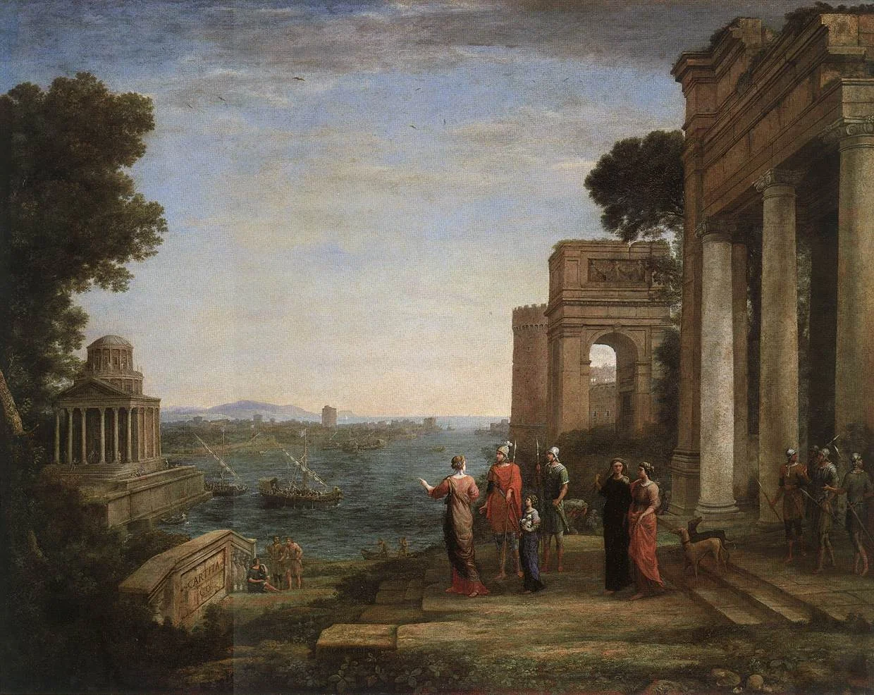 Aeneas's Farewell to Dido in Carthage, by Claude Lorrain, oil, 1688