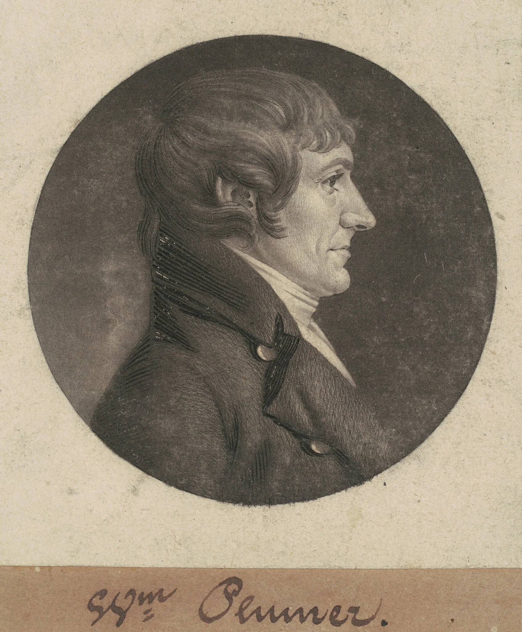 William Plumer, by Charles Balthazar Julien Févret de Saint-Mémin, ink, 1806