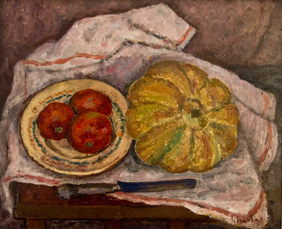 Natură statică cu pepene galben, by Dumitru Ghiață, unspecified