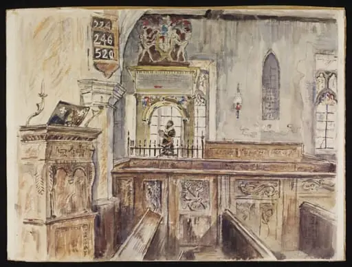 Monument and the Bolingbroke pews, St.Mary’s Church, Lydiard Tregoze