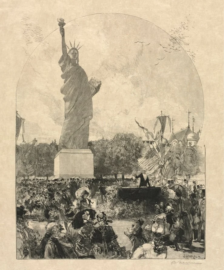 Liberty Enlightening the World, Offered to the City of Paris by the Americans, by Auguste Lepère, 1885