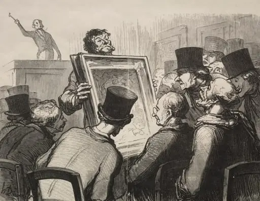 Painting Enthusiasts at Auction House Bouillon