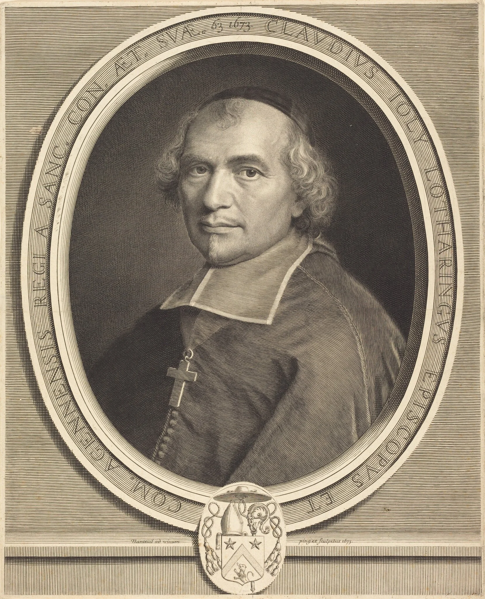 Claude Joly, by Robert Nanteuil, ink, 1673