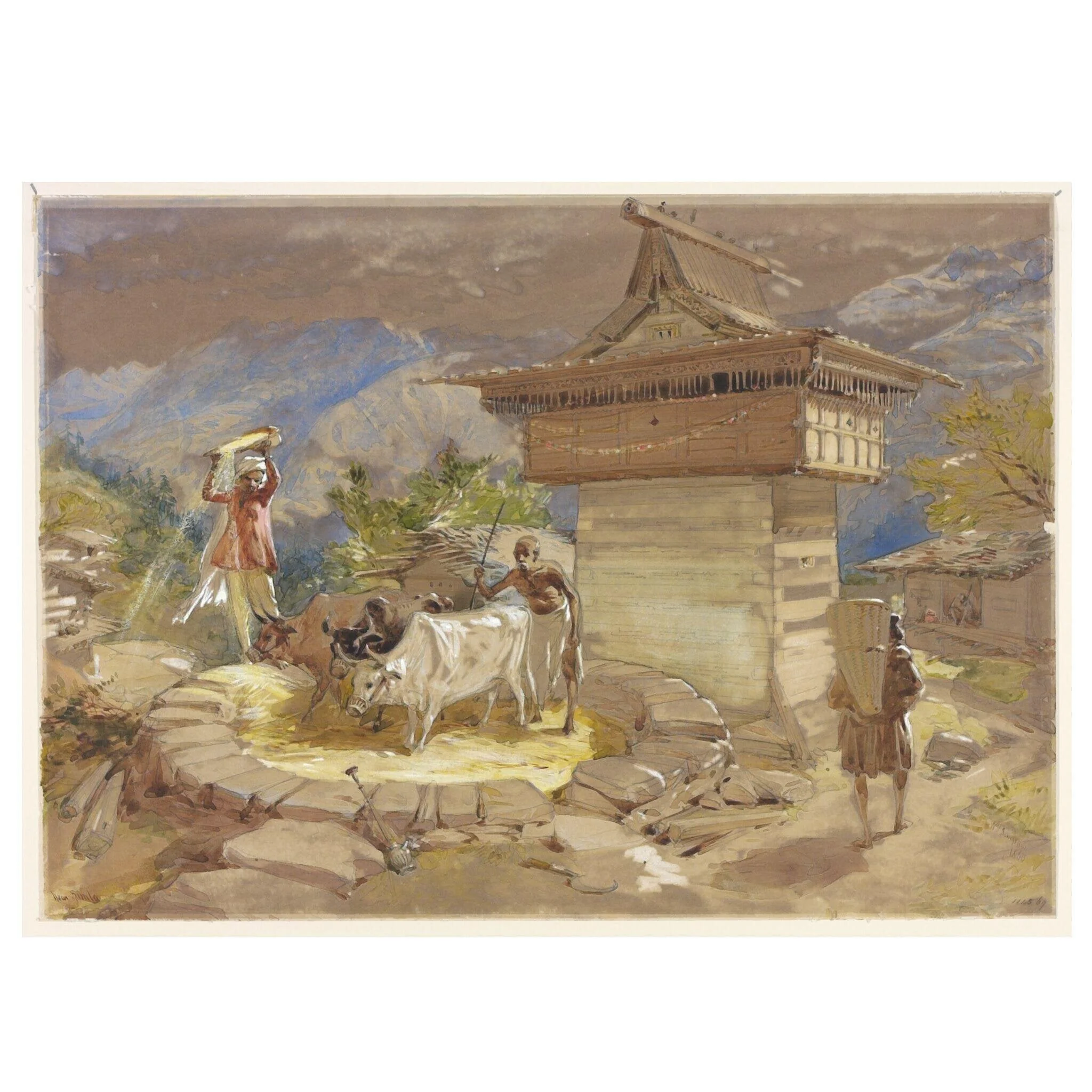A Hill village near Simla in the Himalayas